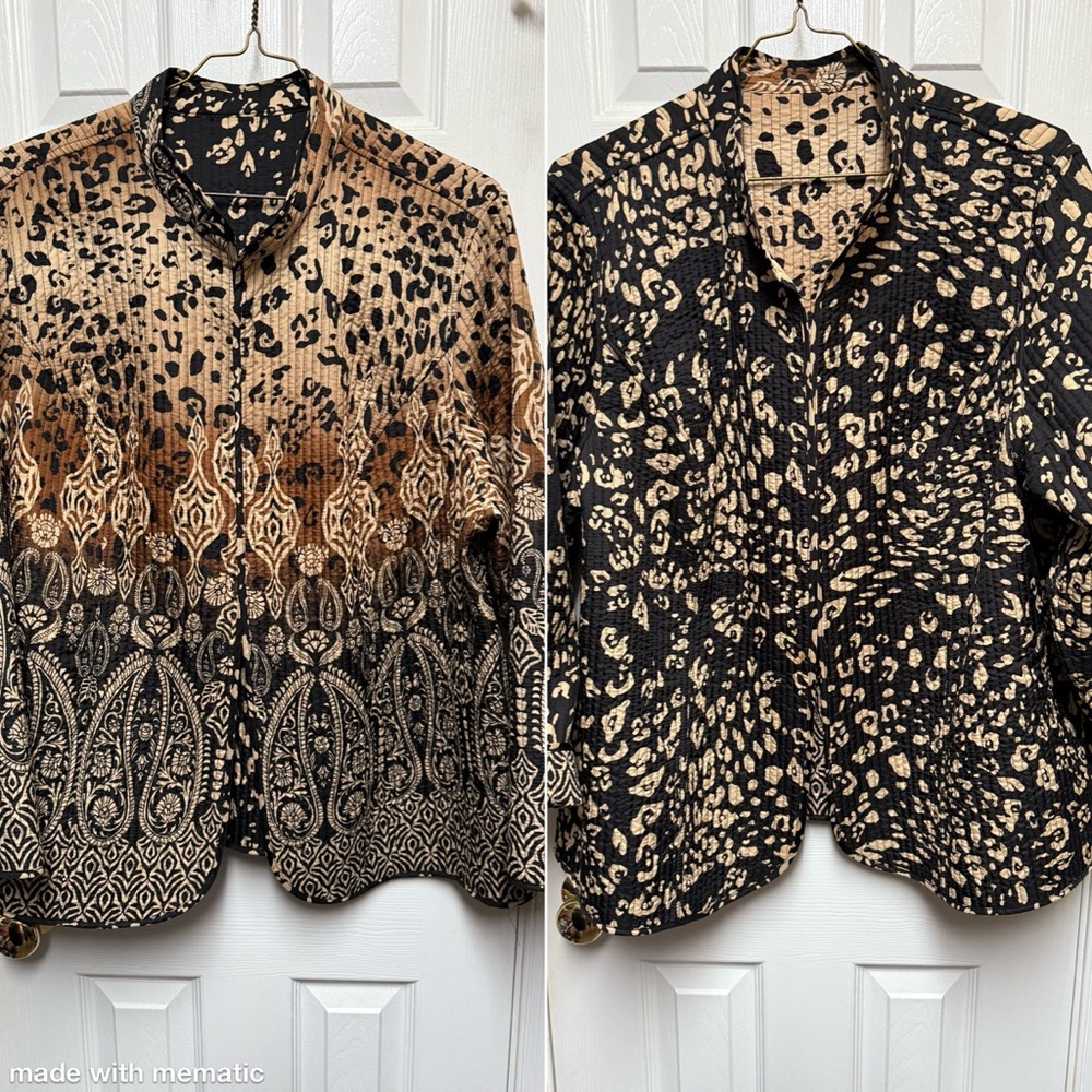 Reversible 2-in-1 Animal Print Jacket Women's 2X